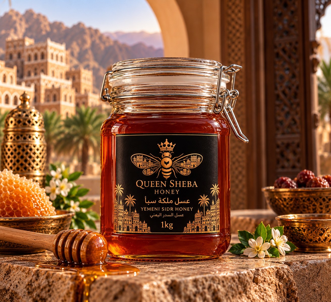 Queen Sheba Premium Sidr Honey 1kg jar